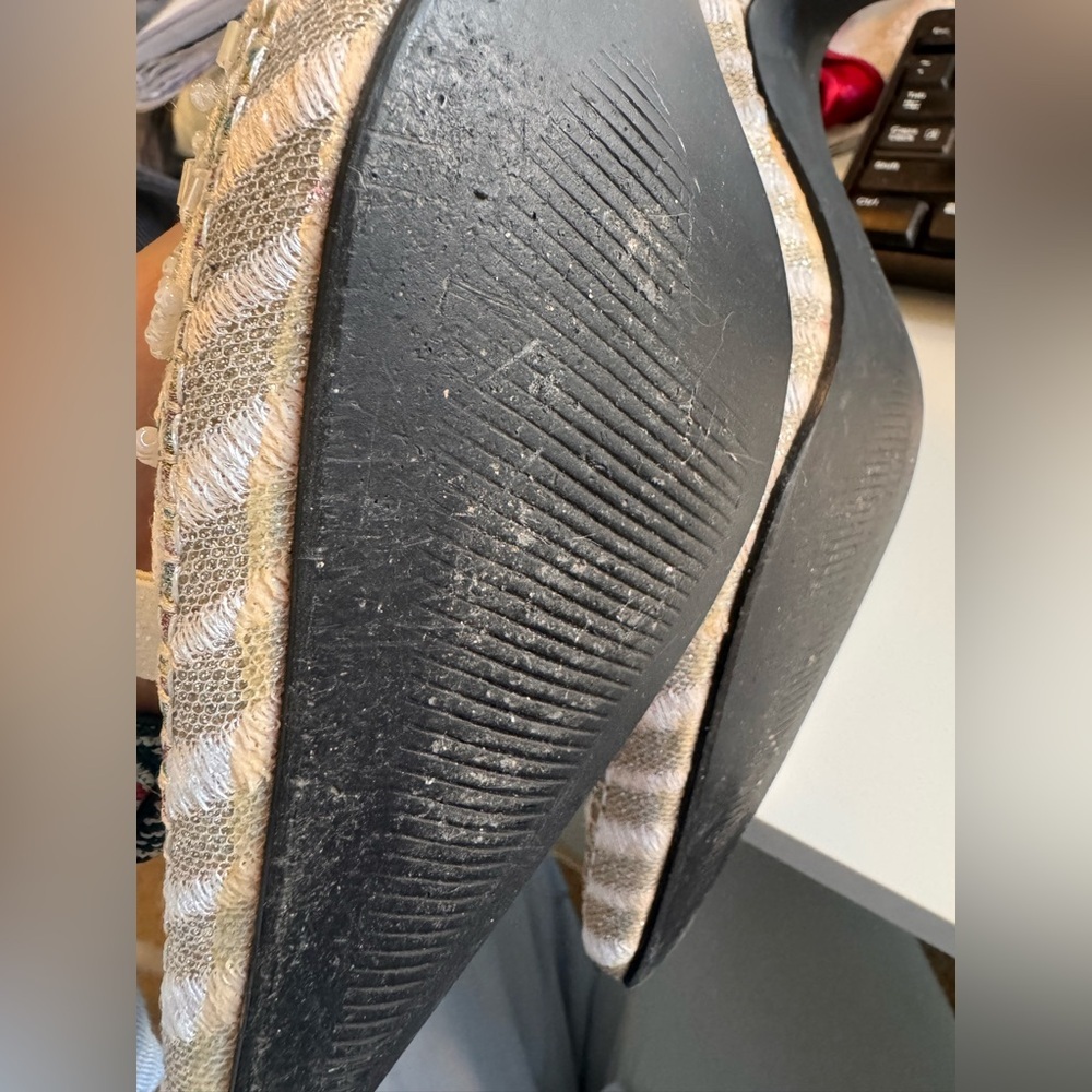 Vintage John Fashion Beaded Slingback Heels - Picture 7 of 8